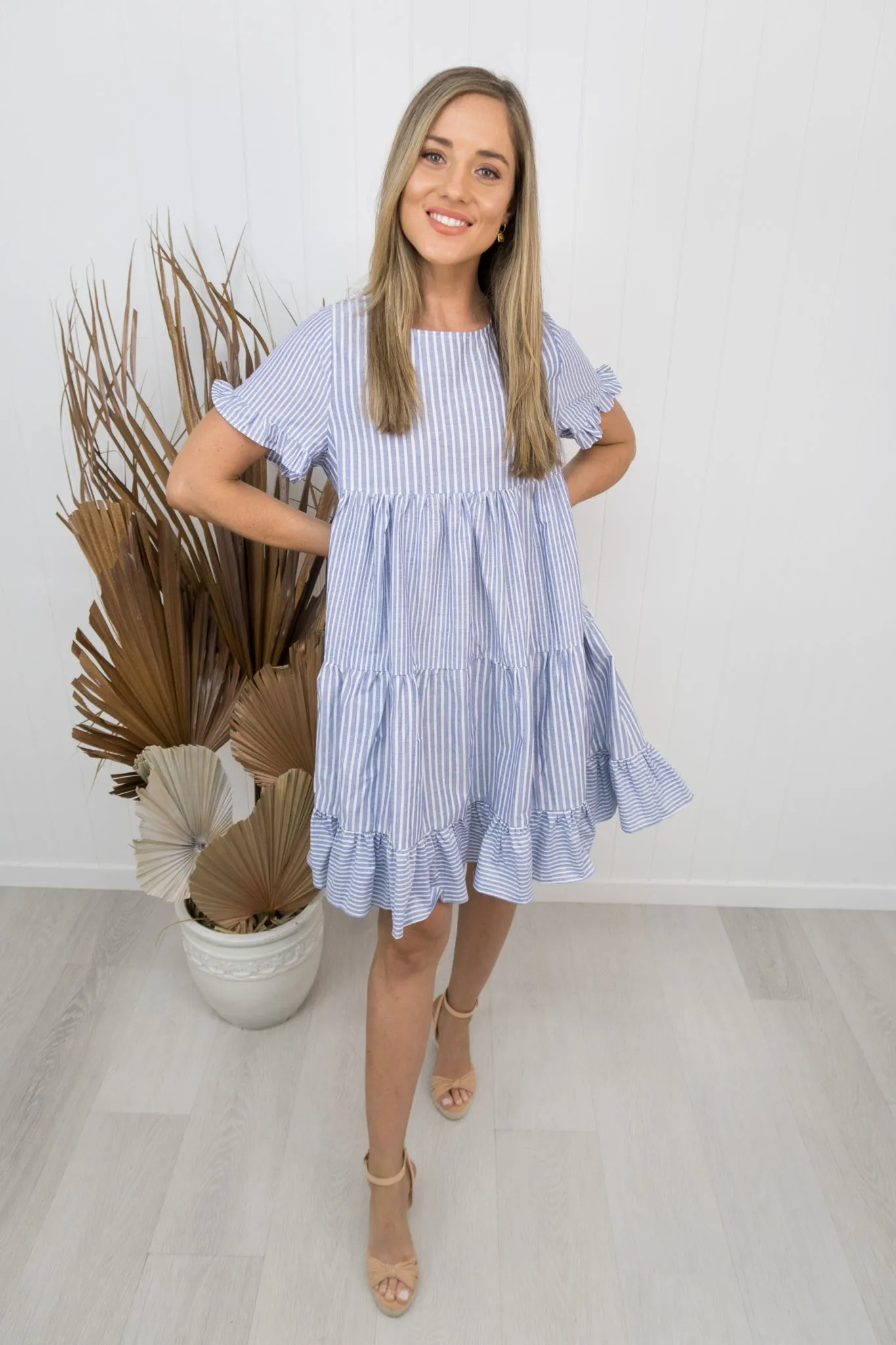 Lisa Dress -Denim blue/stripe