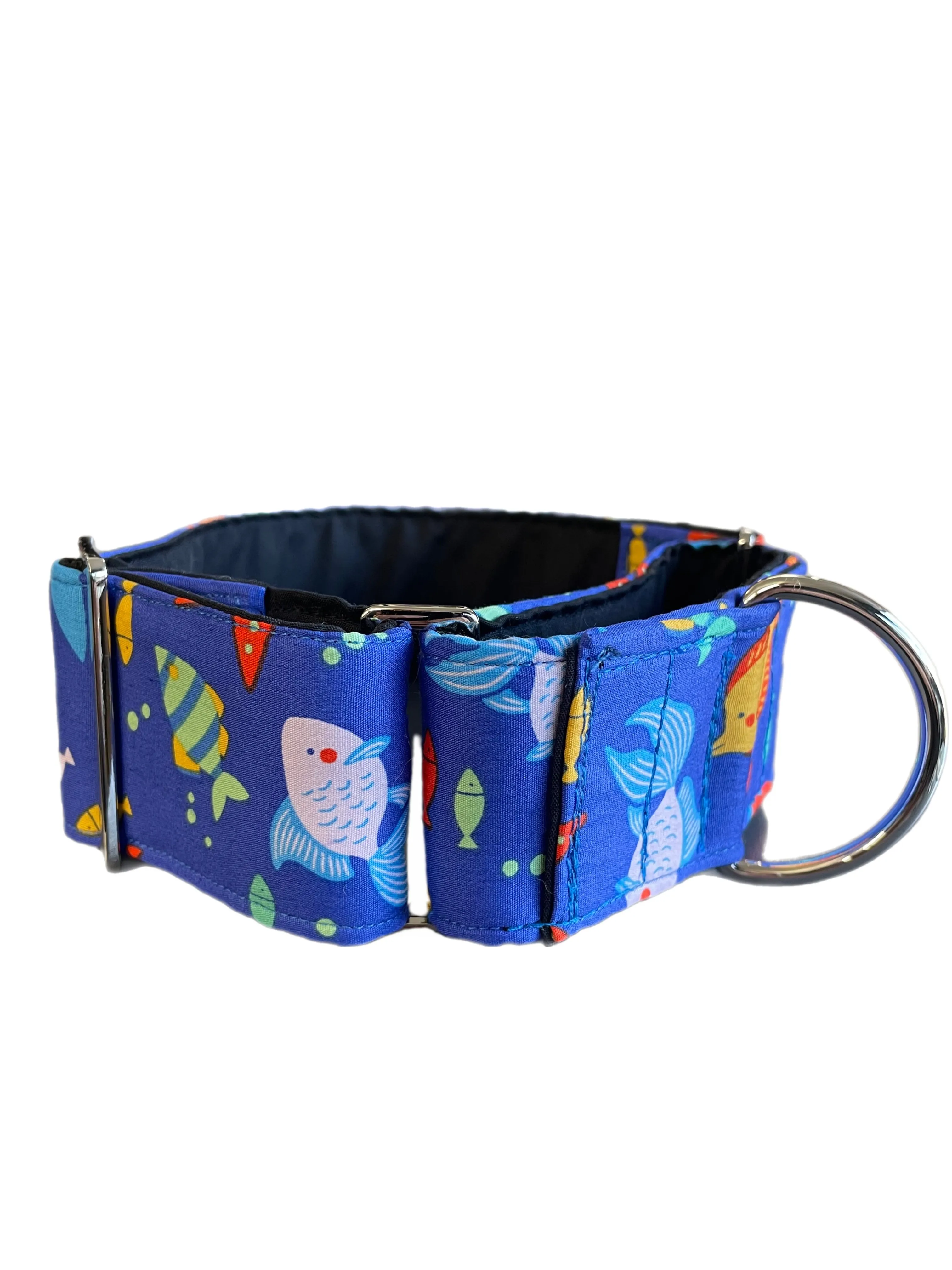 Little fishy Greyhound Martingale collar cotton covered 50mm width super soft