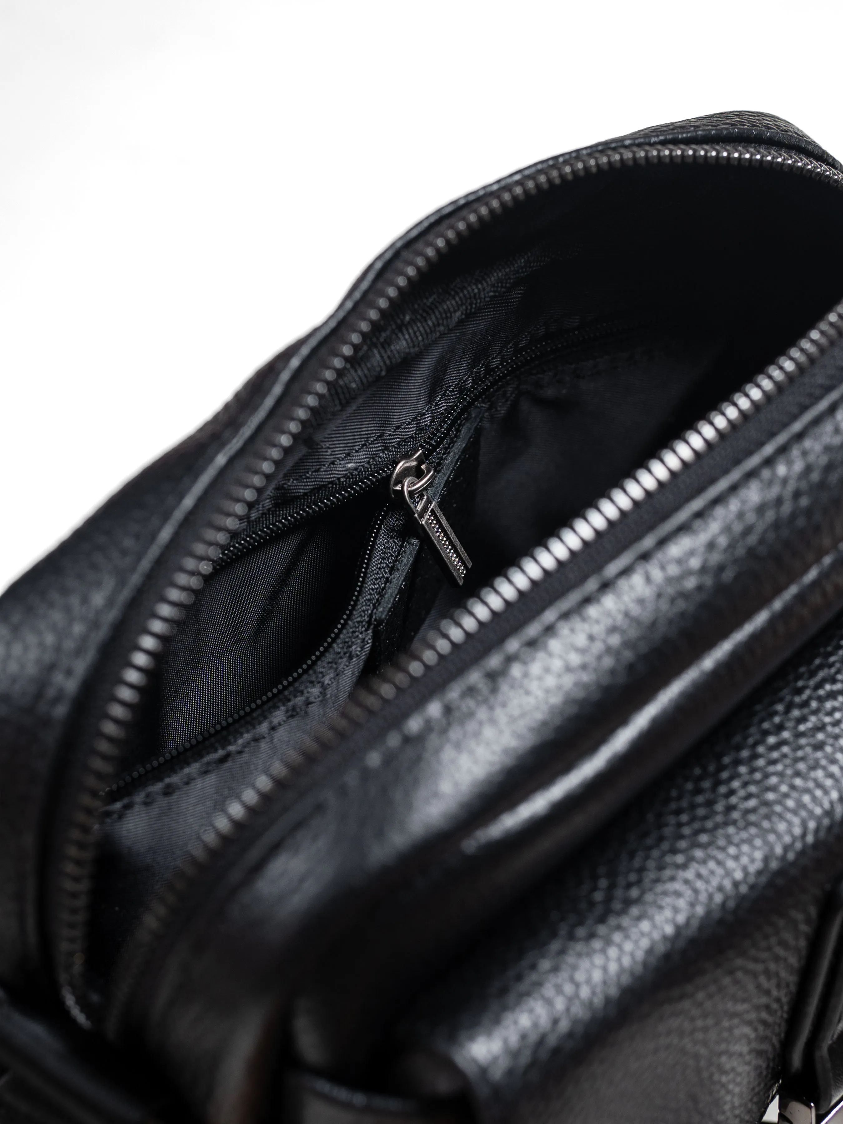 Livorno Crossbody Bag - Black Pebble Grain Leather