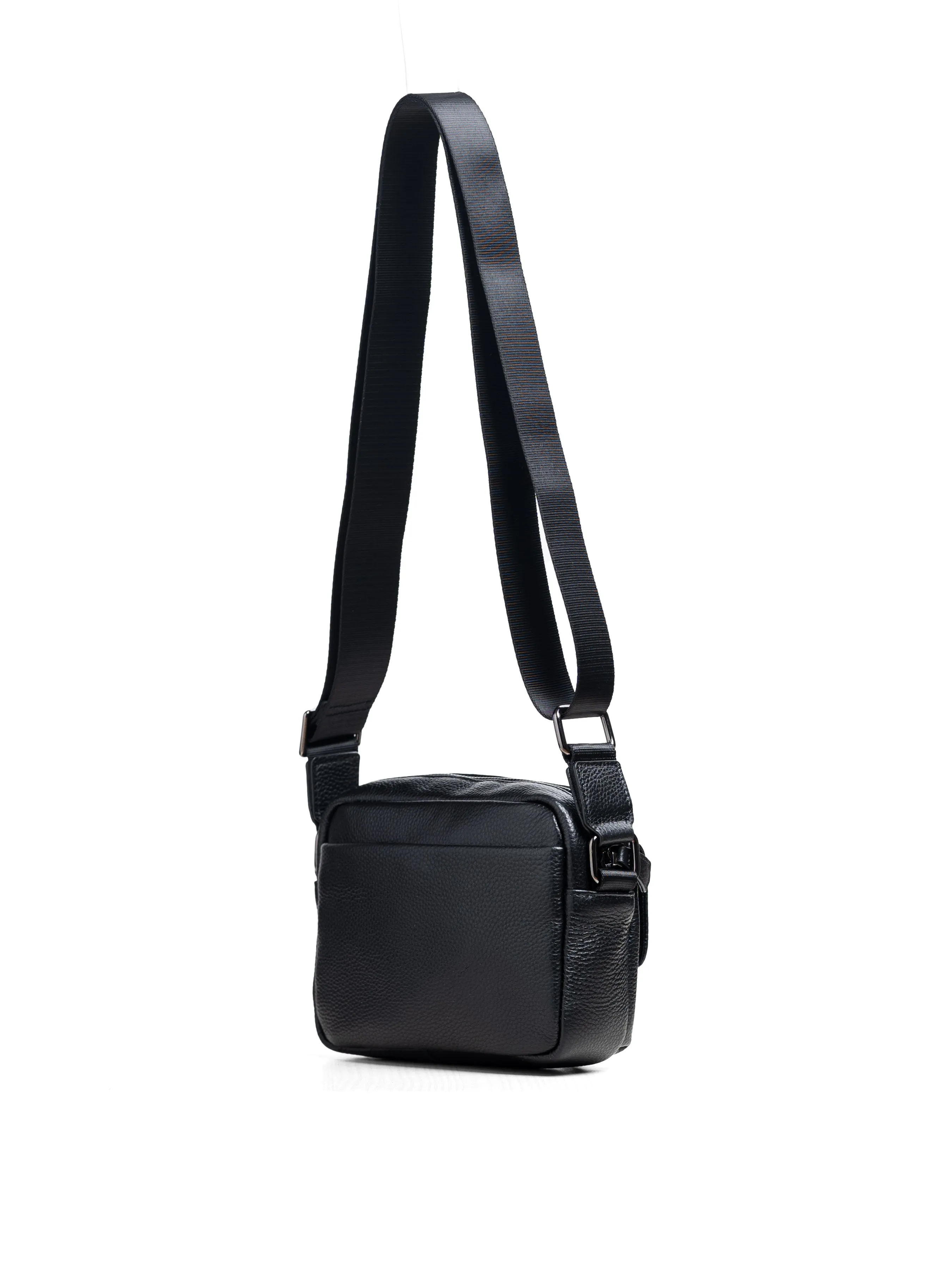 Livorno Crossbody Bag - Black Pebble Grain Leather
