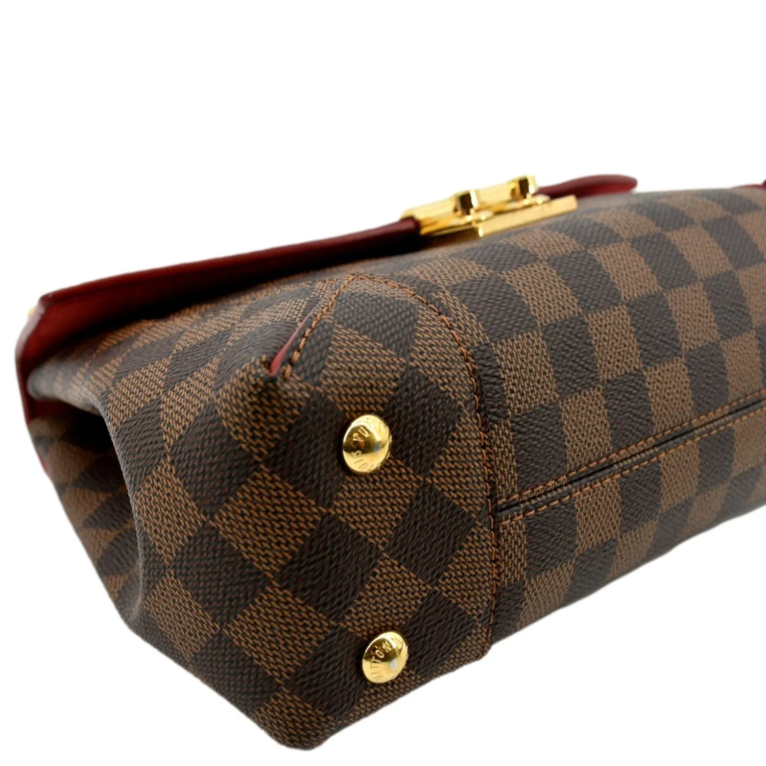 LOUIS VUITTON Caissa Chain Damier Ebene Clutch Shoulder Bag Brown