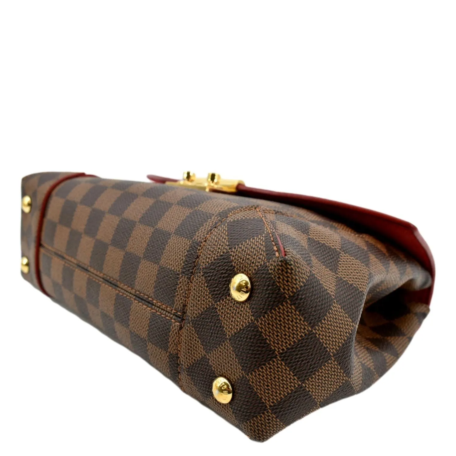LOUIS VUITTON Caissa Chain Damier Ebene Clutch Shoulder Bag Brown