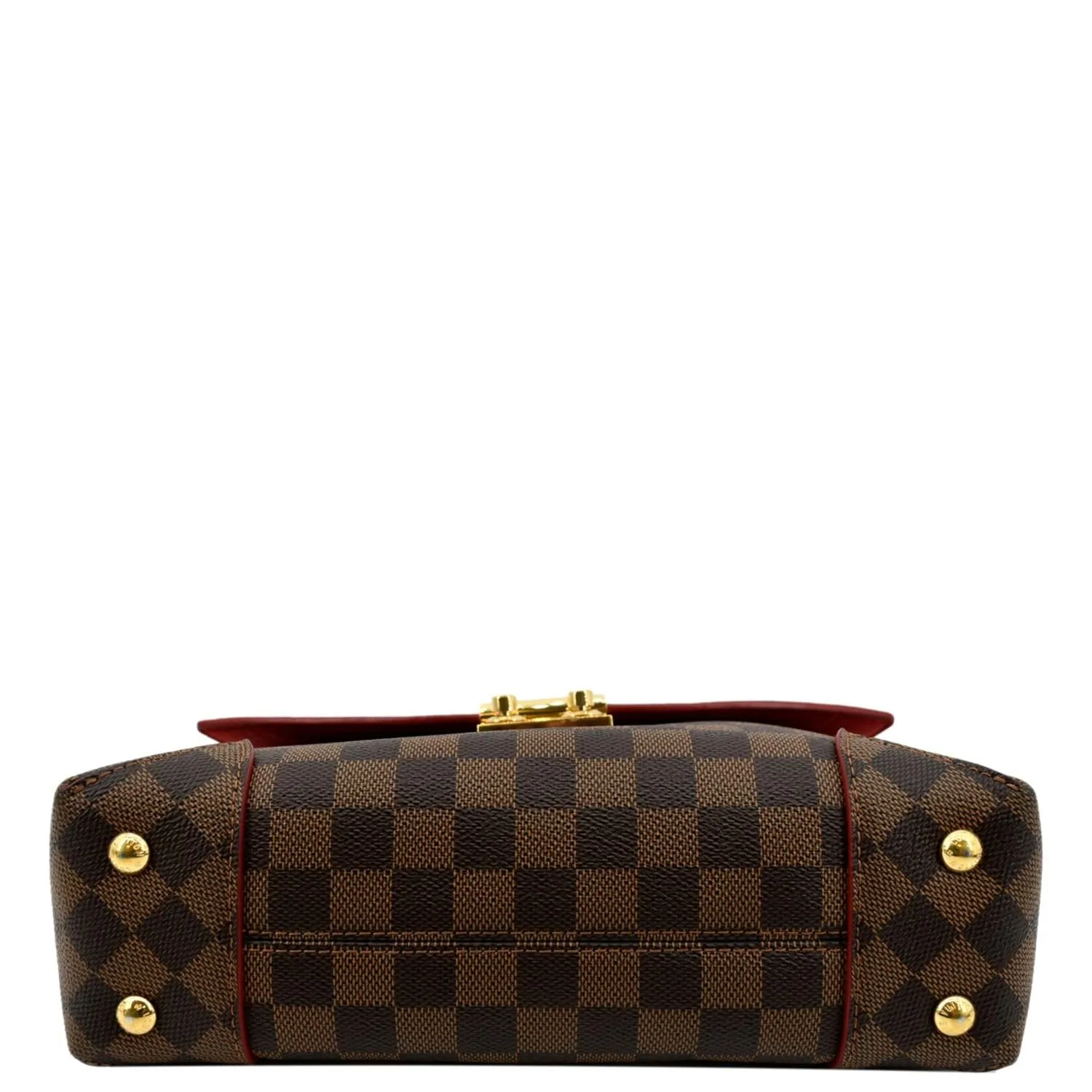 LOUIS VUITTON Caissa Chain Damier Ebene Clutch Shoulder Bag Brown