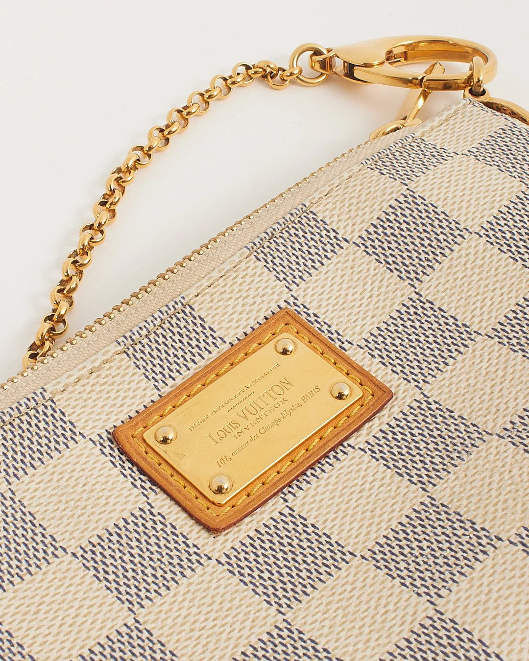 Louis Vuitton Damier Azur Pochette Chain Bag