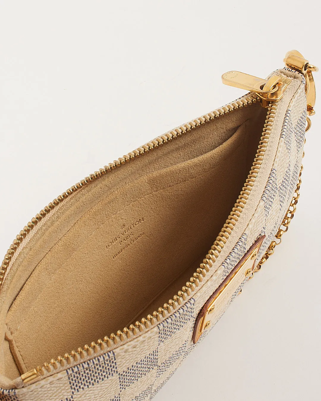 Louis Vuitton Damier Azur Pochette Chain Bag