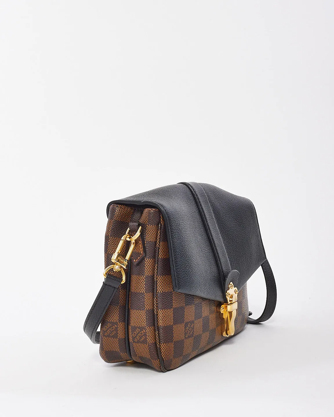 Louis Vuitton Damier Ebene & Black Leather Clapton Crossbody Bag PM
