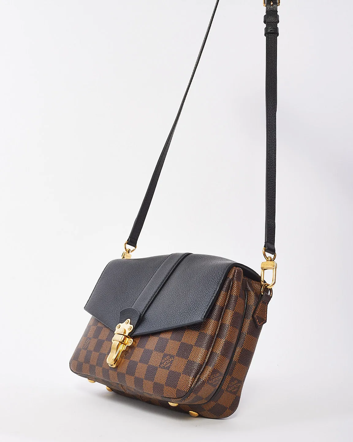 Louis Vuitton Damier Ebene & Black Leather Clapton Crossbody Bag PM
