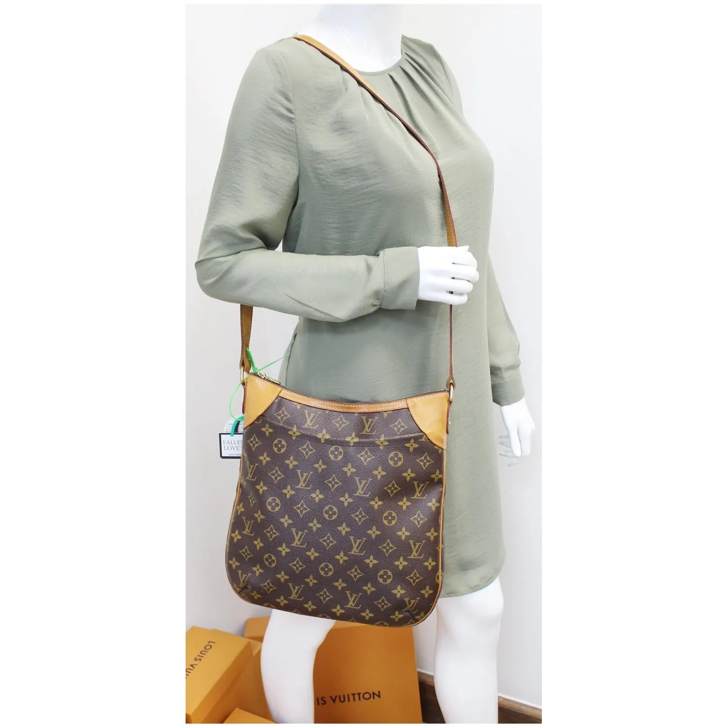 LOUIS VUITTON Odeon MM Monogram Canvas Shoulder Bag Brown