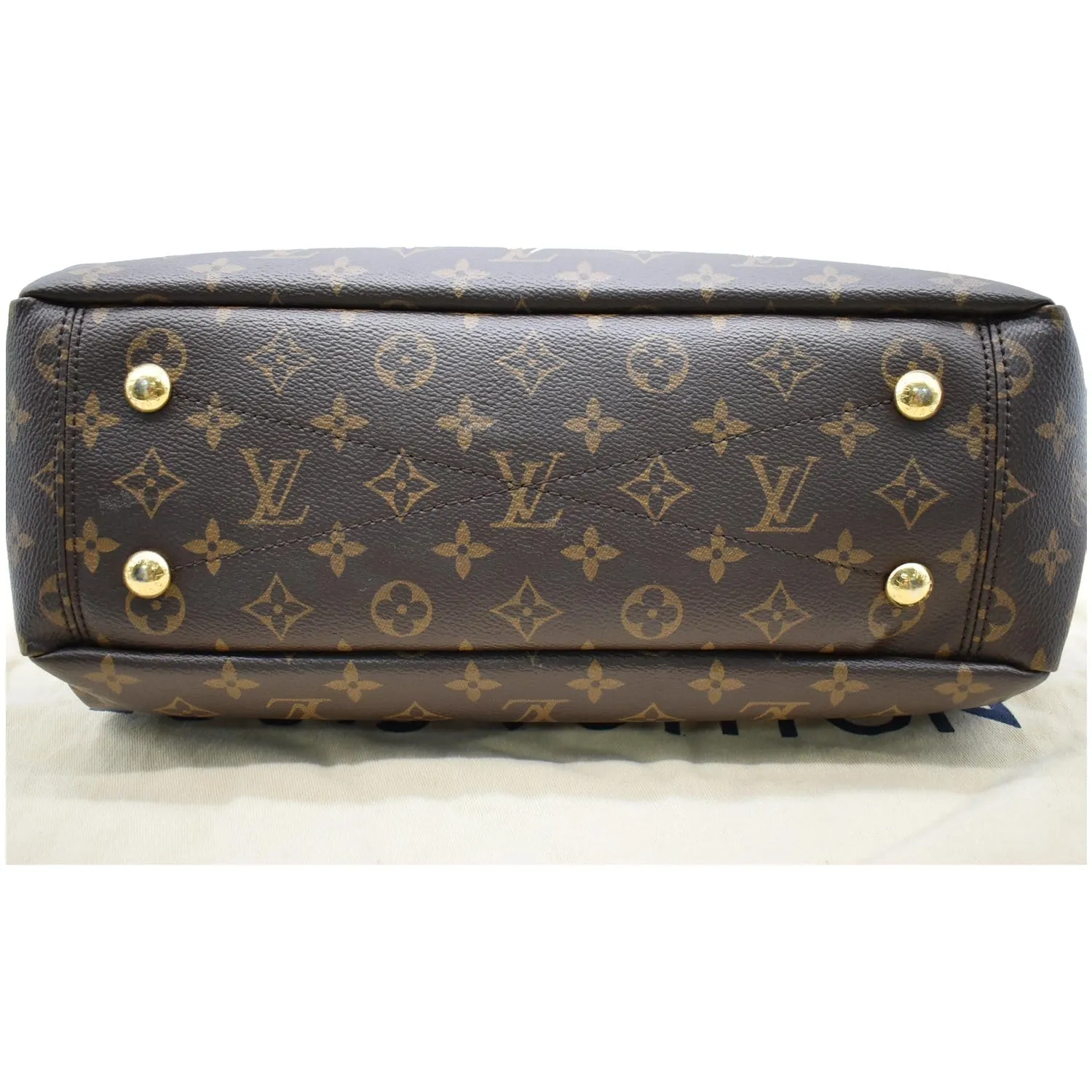 LOUIS VUITTON Pallas Chain Monogram Canvas Shopper Bag Brown