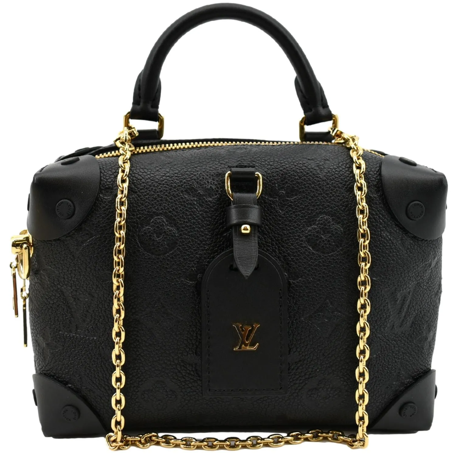 LOUIS VUITTON Petite Malle Souple Monogram Empreinte Shoulder Bag Black