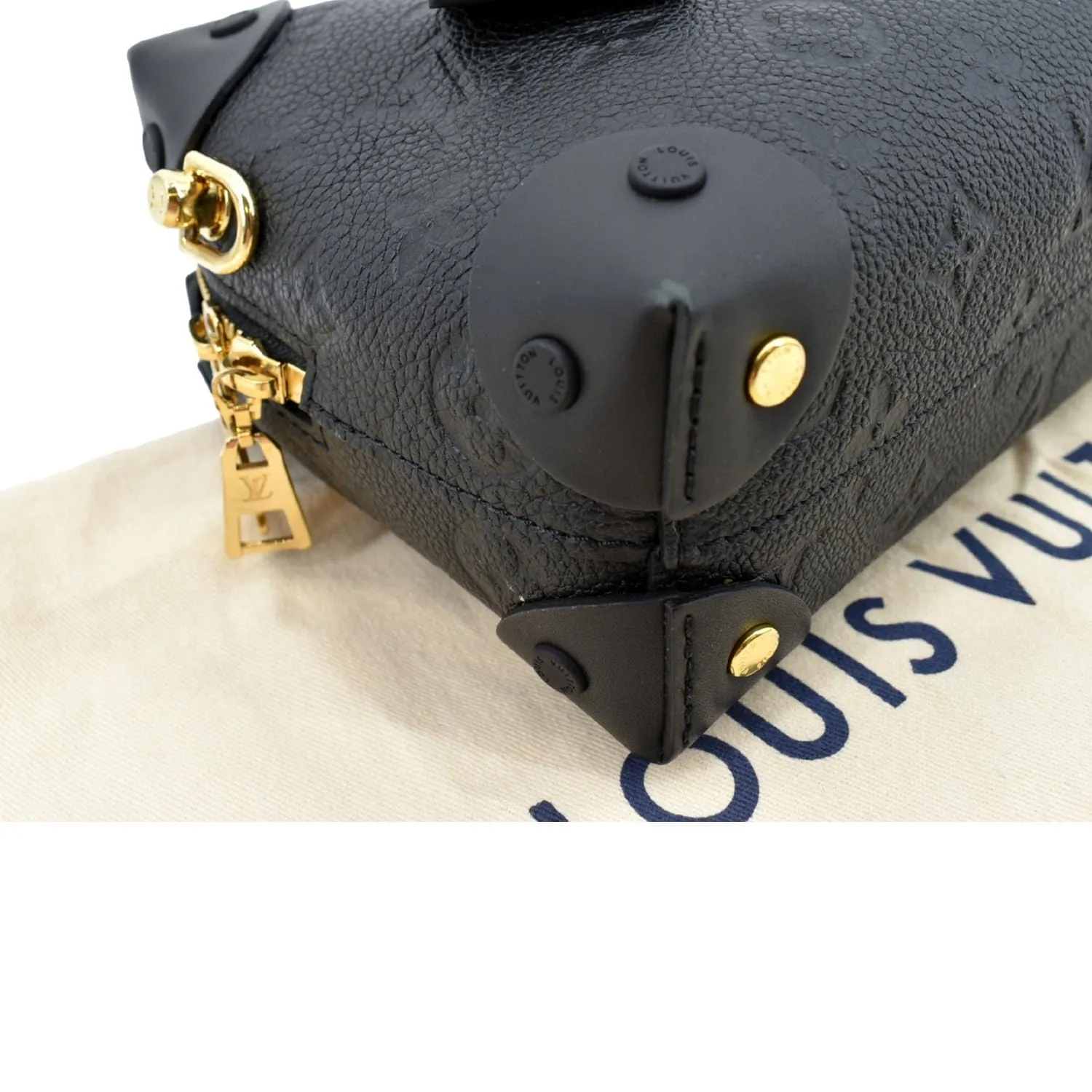 LOUIS VUITTON Petite Malle Souple Monogram Empreinte Shoulder Bag Black
