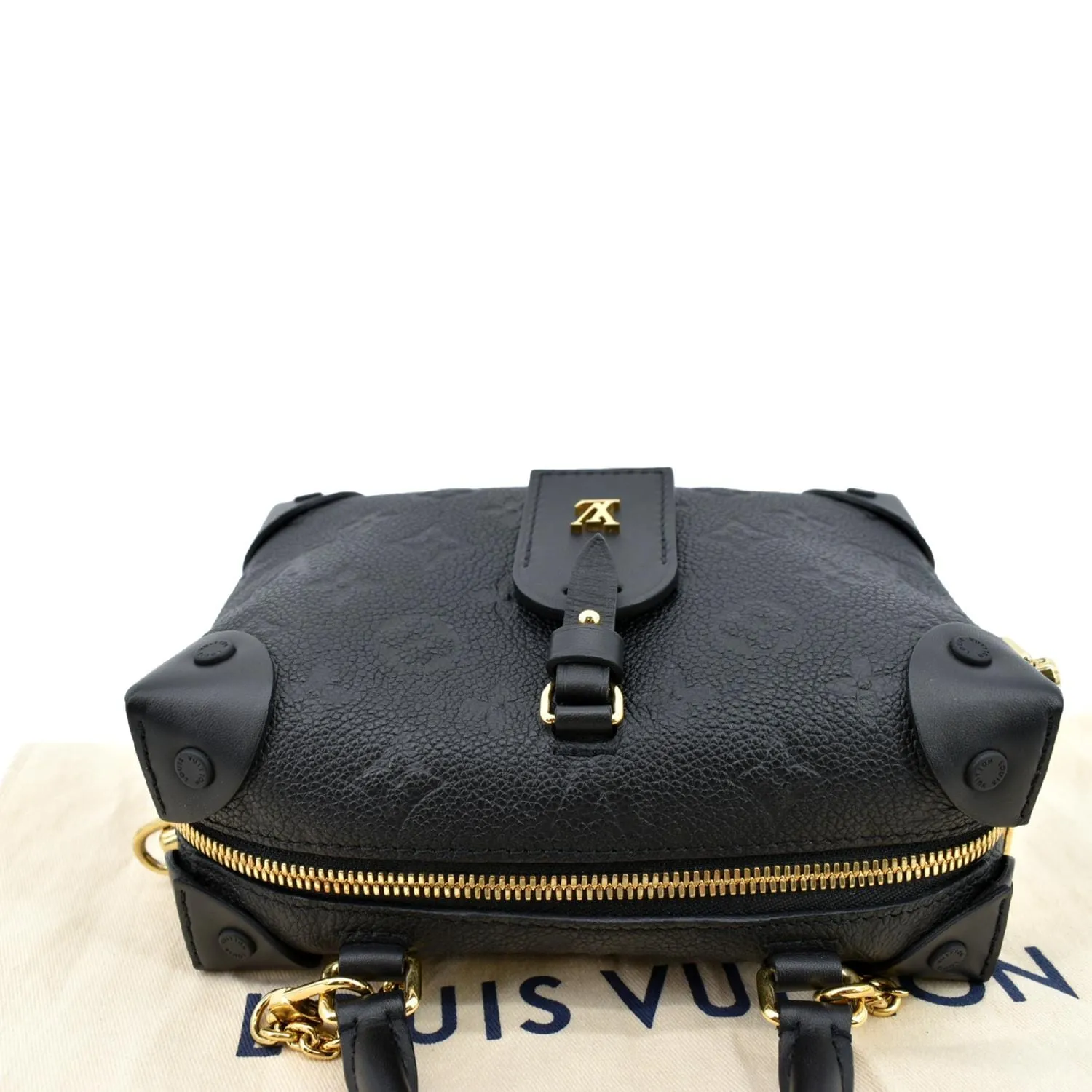 LOUIS VUITTON Petite Malle Souple Monogram Empreinte Shoulder Bag Black