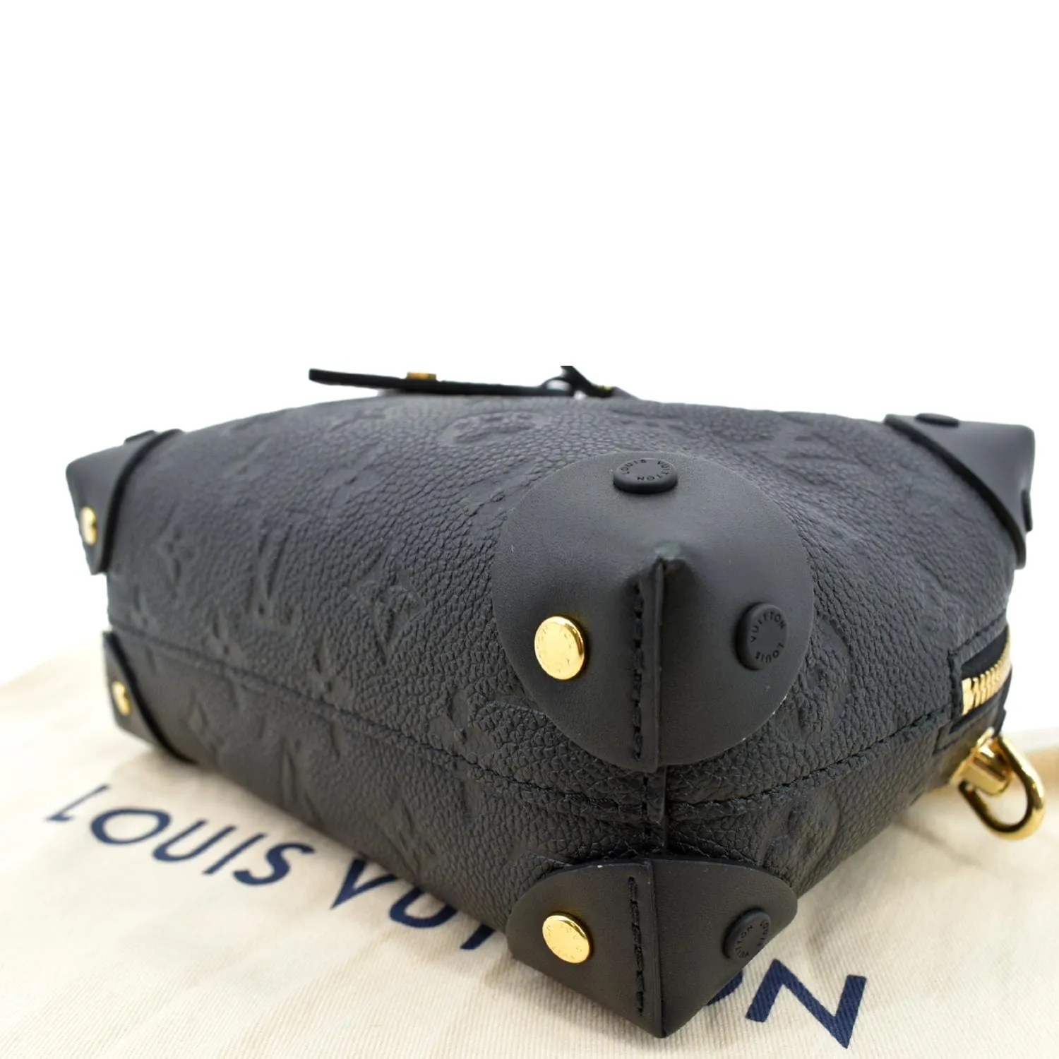 LOUIS VUITTON Petite Malle Souple Monogram Empreinte Shoulder Bag Black