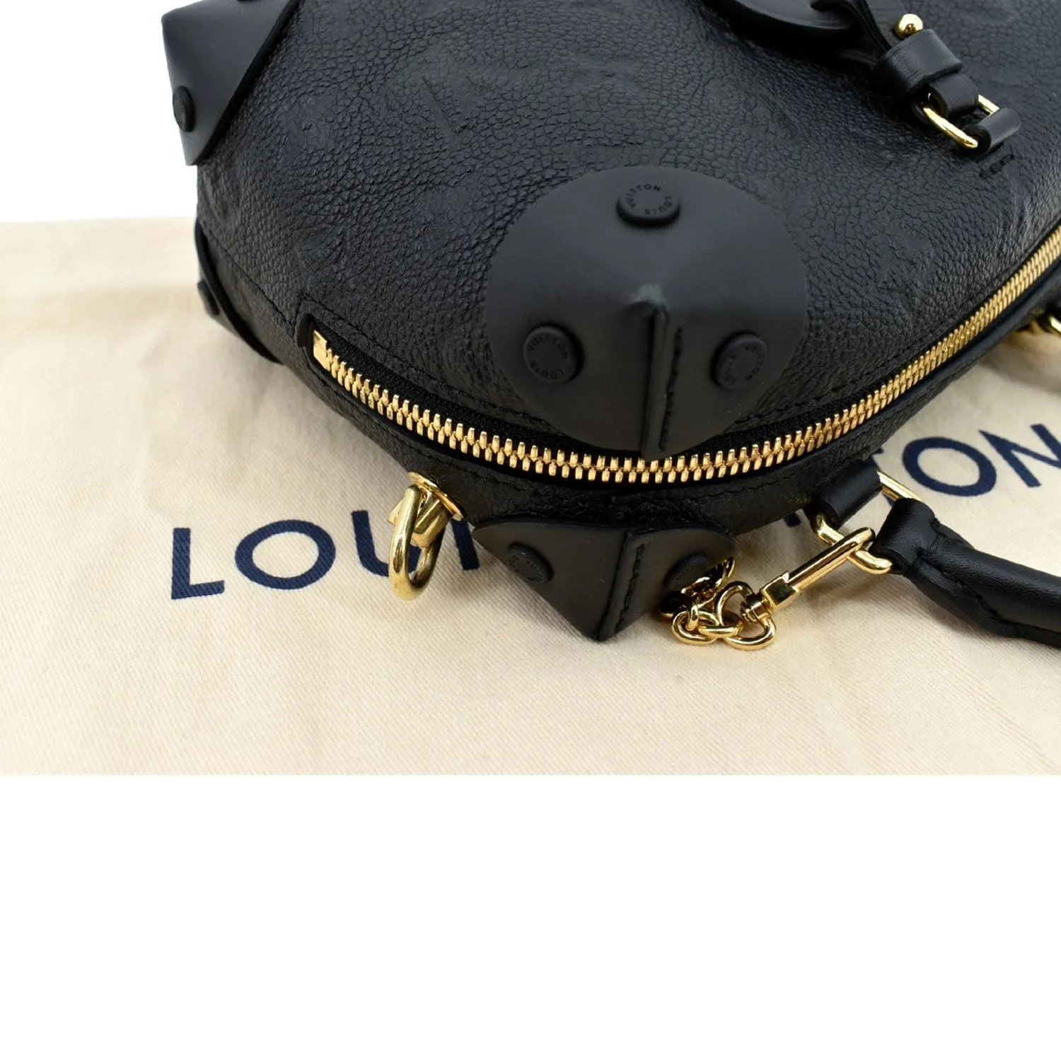 LOUIS VUITTON Petite Malle Souple Monogram Empreinte Shoulder Bag Black