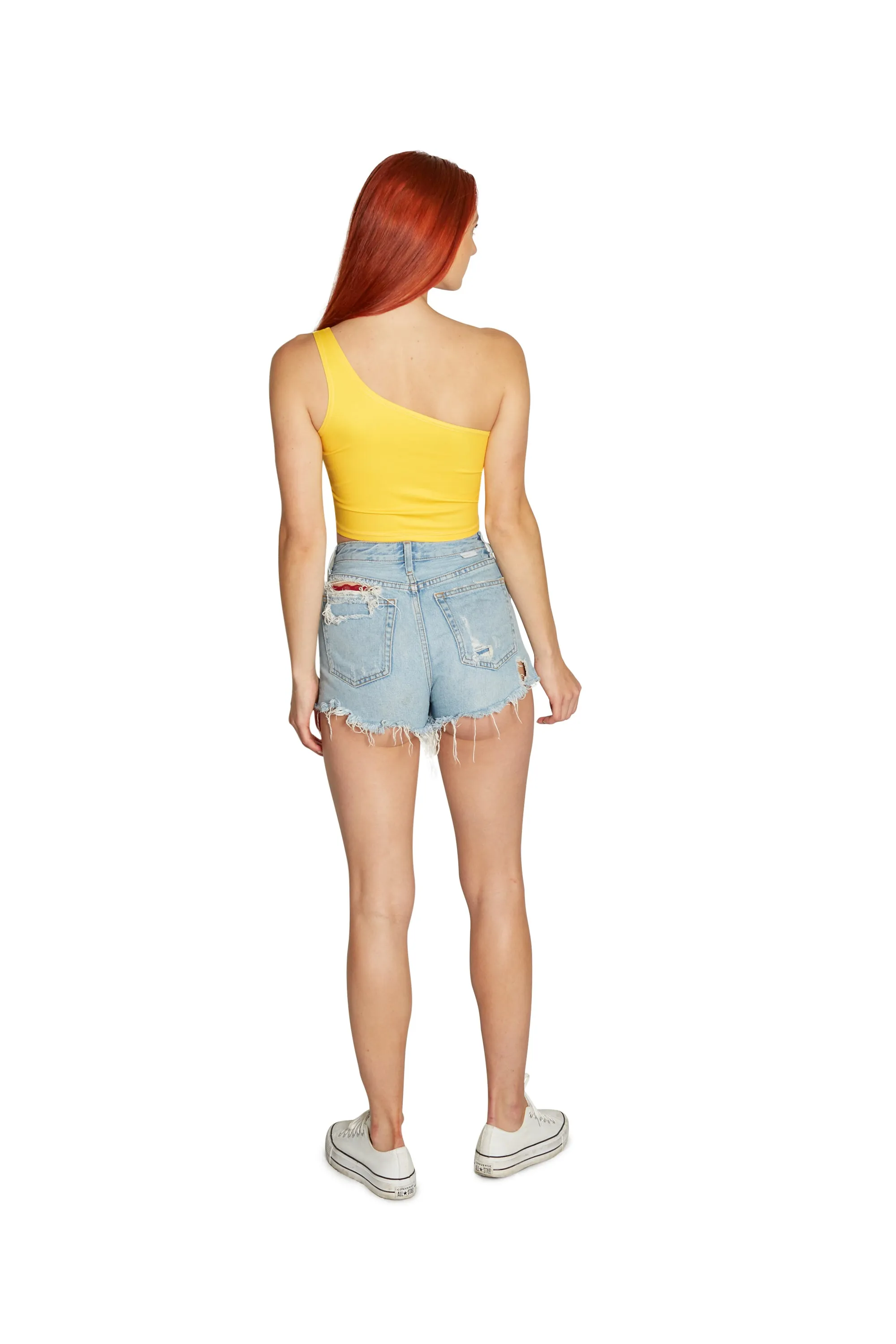 LSU Yellow One Shoulder Top