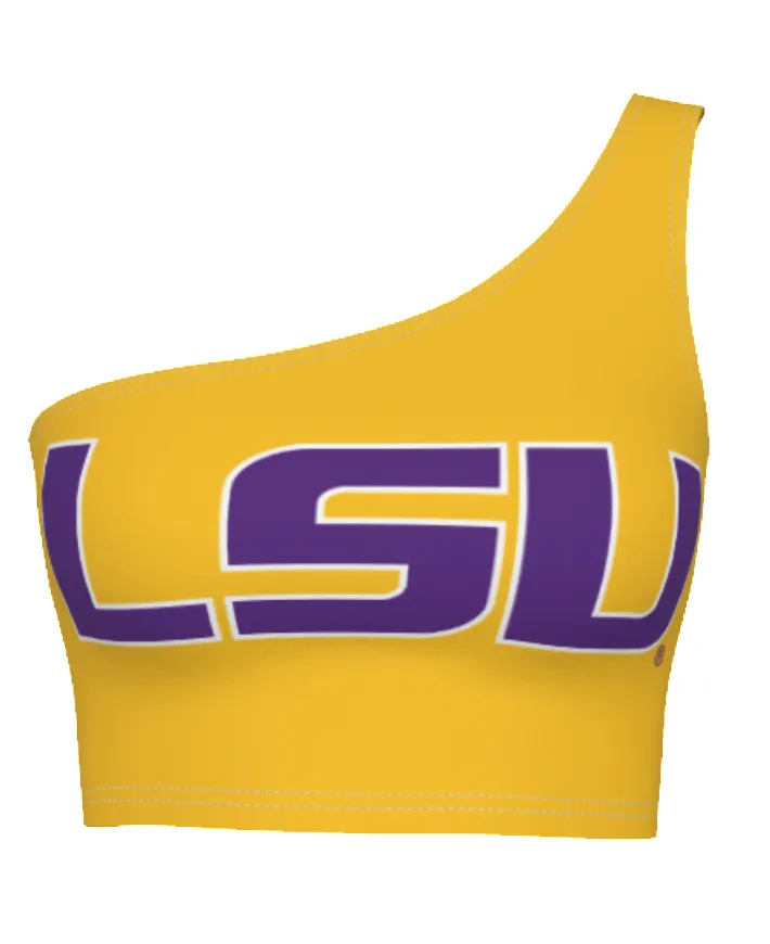 LSU Yellow One Shoulder Top