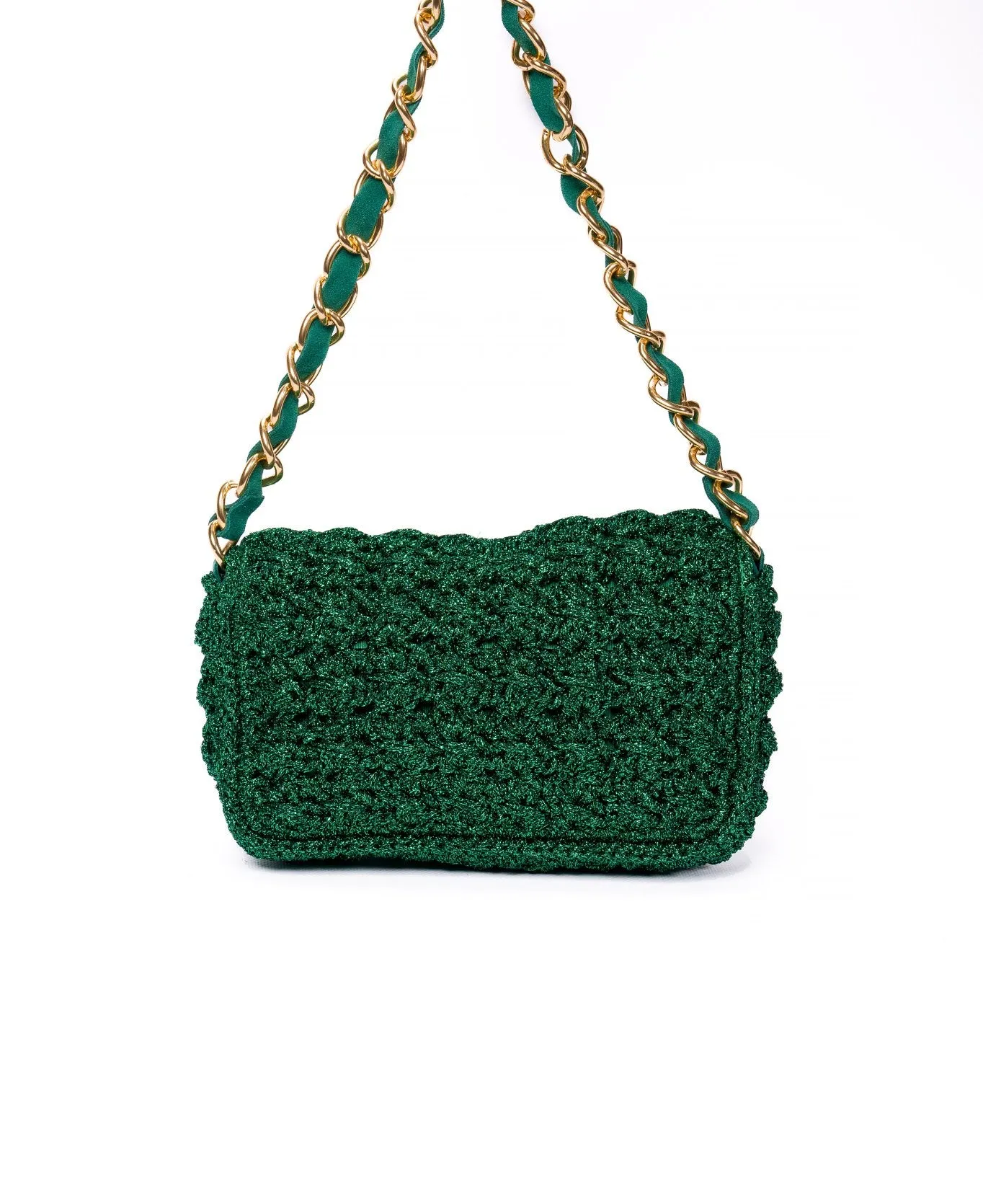 Lucrezia crochet bag Green lurex