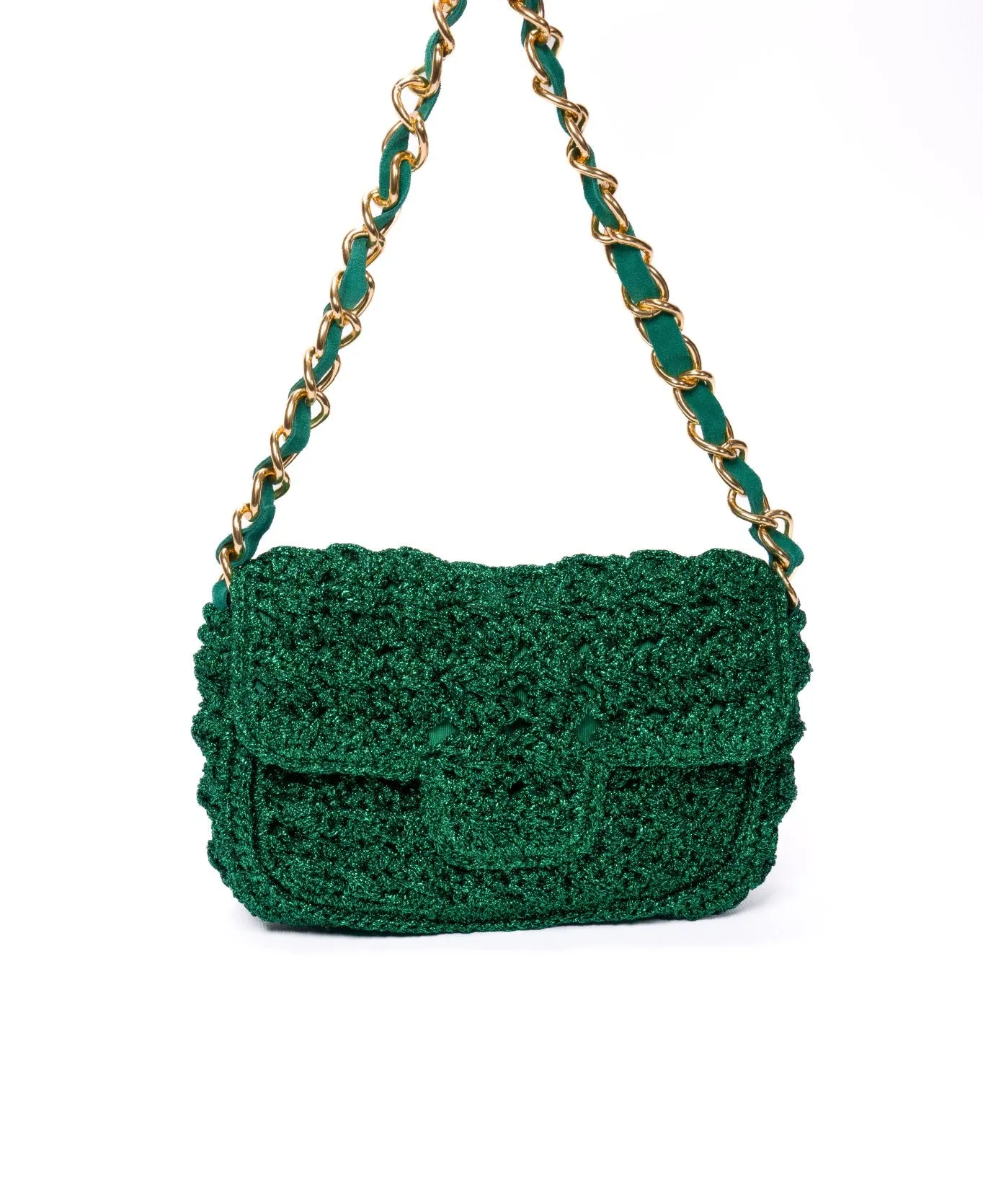 Lucrezia crochet bag Green lurex