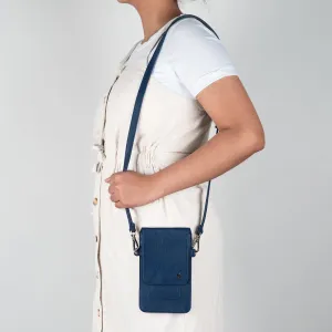 Lupita : Ladies Leather Crossbody Purse in Marine Cayak
