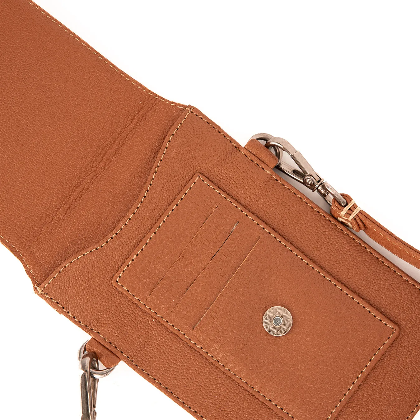Lupita : Ladies Leather Crossbody Purse in Oak Cayak