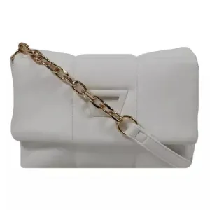 Luxe Quilted Chain Shoulder Bag (White)