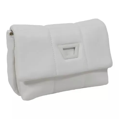 Luxe Quilted Chain Shoulder Bag (White)