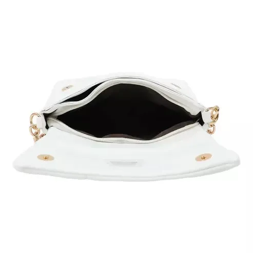 Luxe Quilted Chain Shoulder Bag (White)