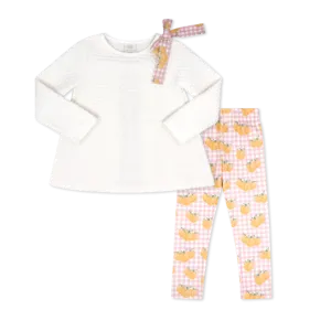Madeline Legging Set - Worthington White Quilted, Little Pumpkin