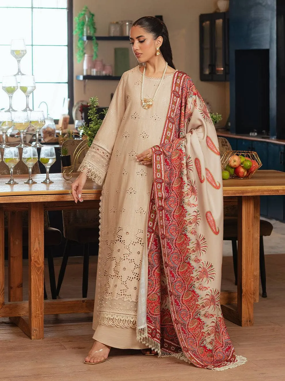 Mahnur Khaddar Silk Wool Shawls