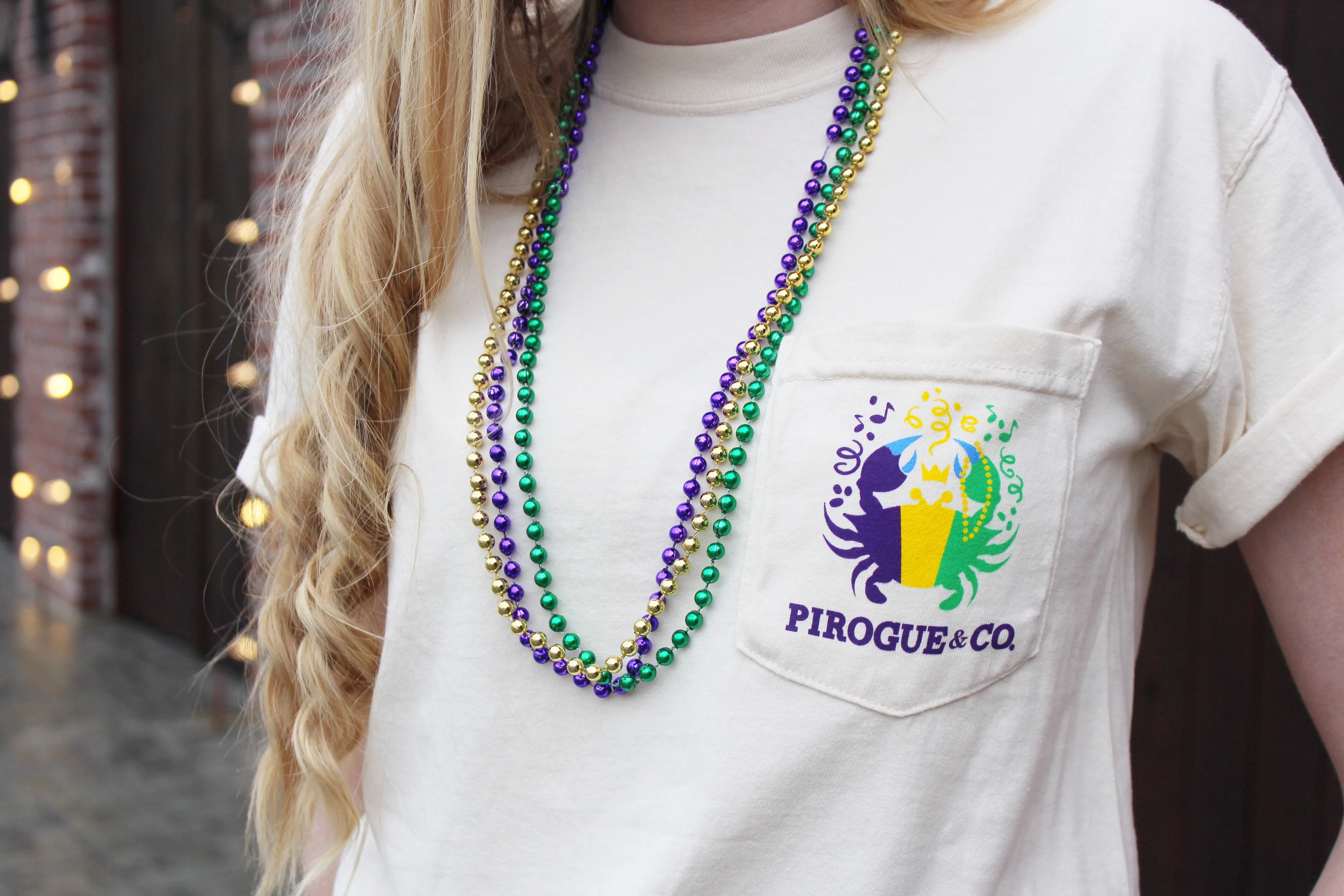 Mardi Gras Crab Tee | Ivory
