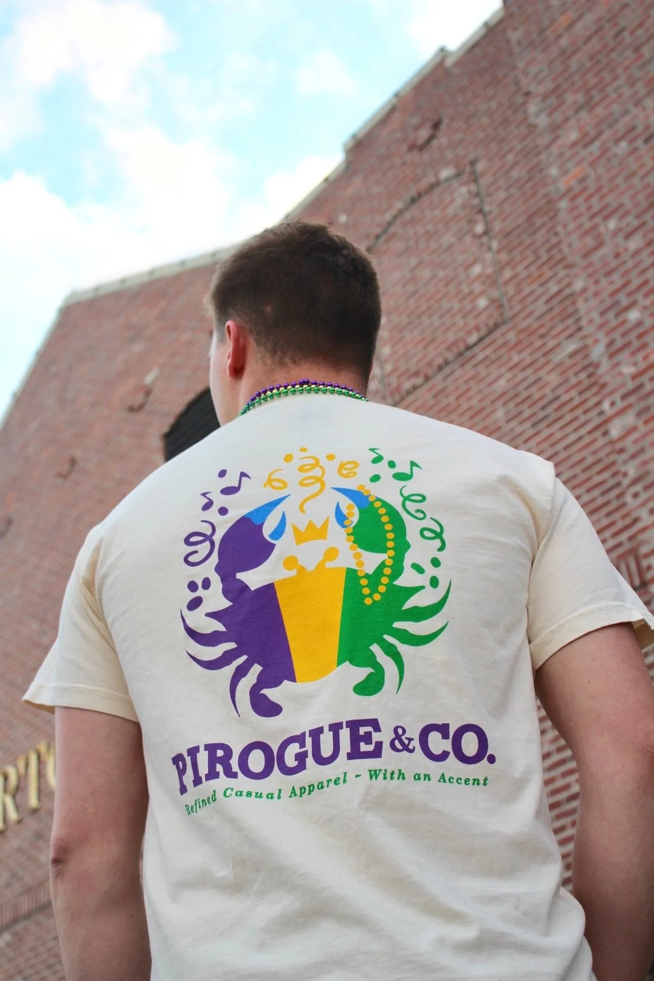 Mardi Gras Crab Tee | Ivory