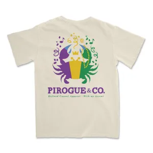 Mardi Gras Crab Tee | Ivory