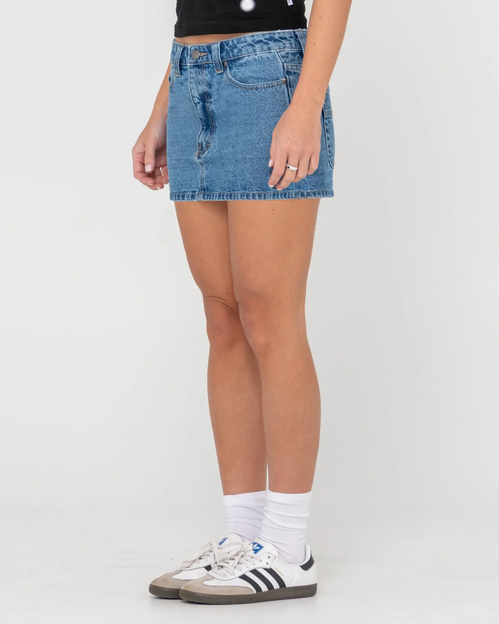 Mavericks Low Rise Mini Denim Skirt