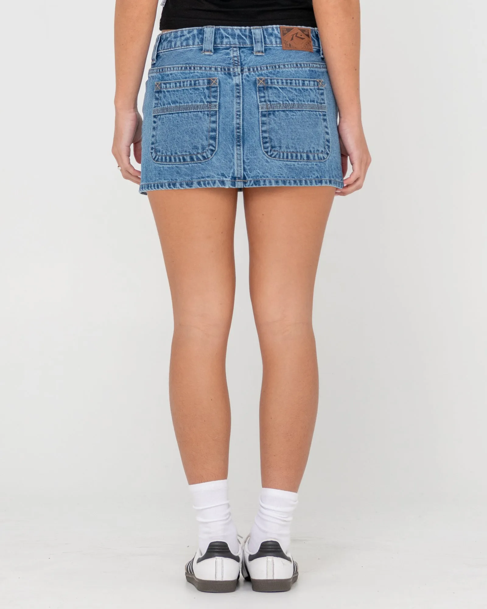 Mavericks Low Rise Mini Denim Skirt
