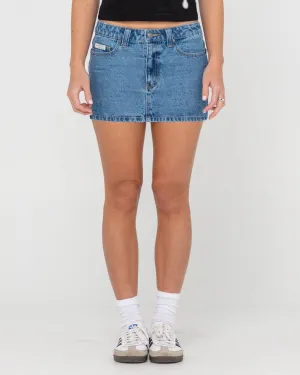 Mavericks Low Rise Mini Denim Skirt
