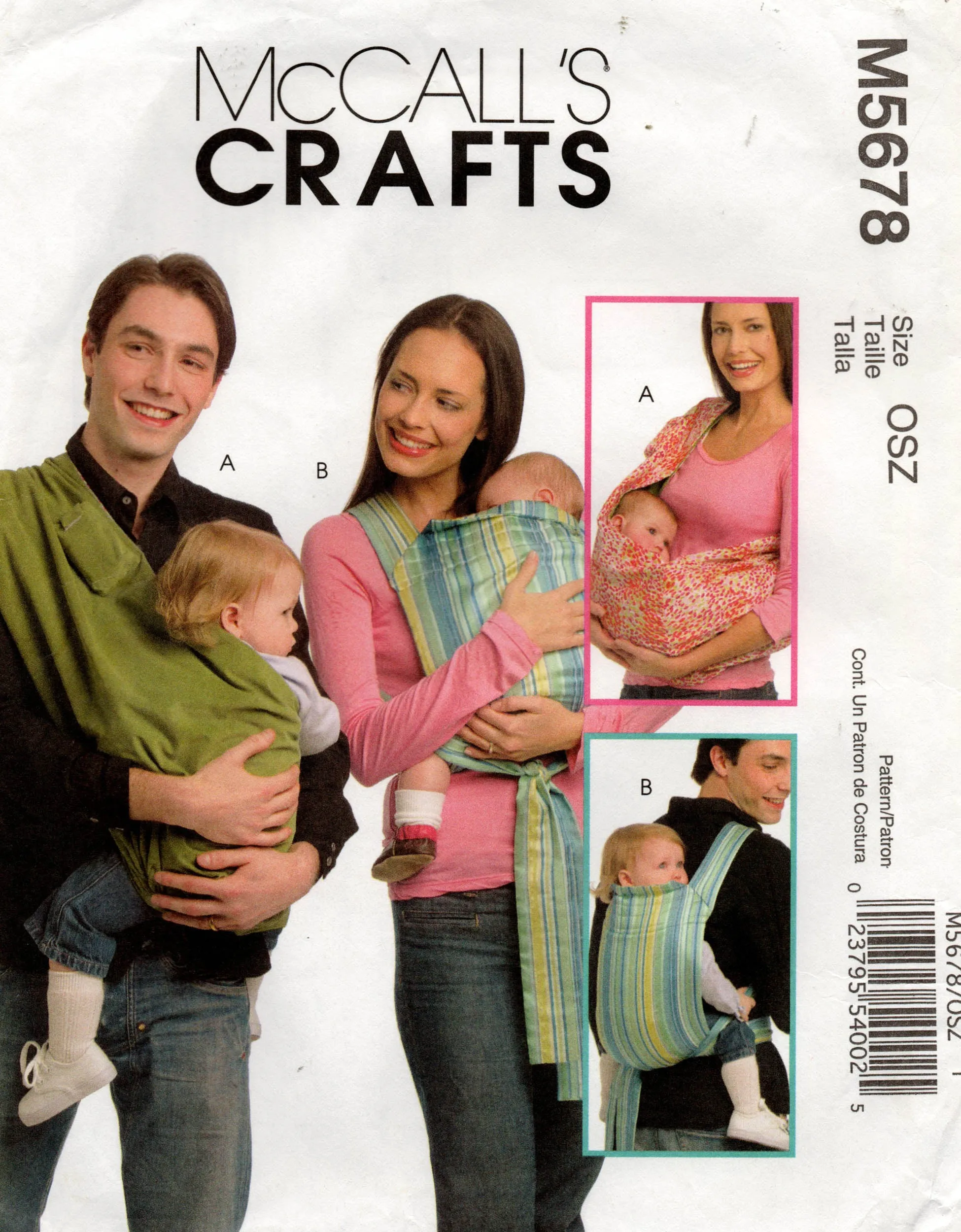 McCall's M5678 Baby Sling Carriers Out of Print Sewing Pattern UNCUT Factory Folded