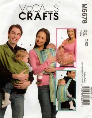 McCall's M5678 Baby Sling Carriers Out of Print Sewing Pattern UNCUT Factory Folded