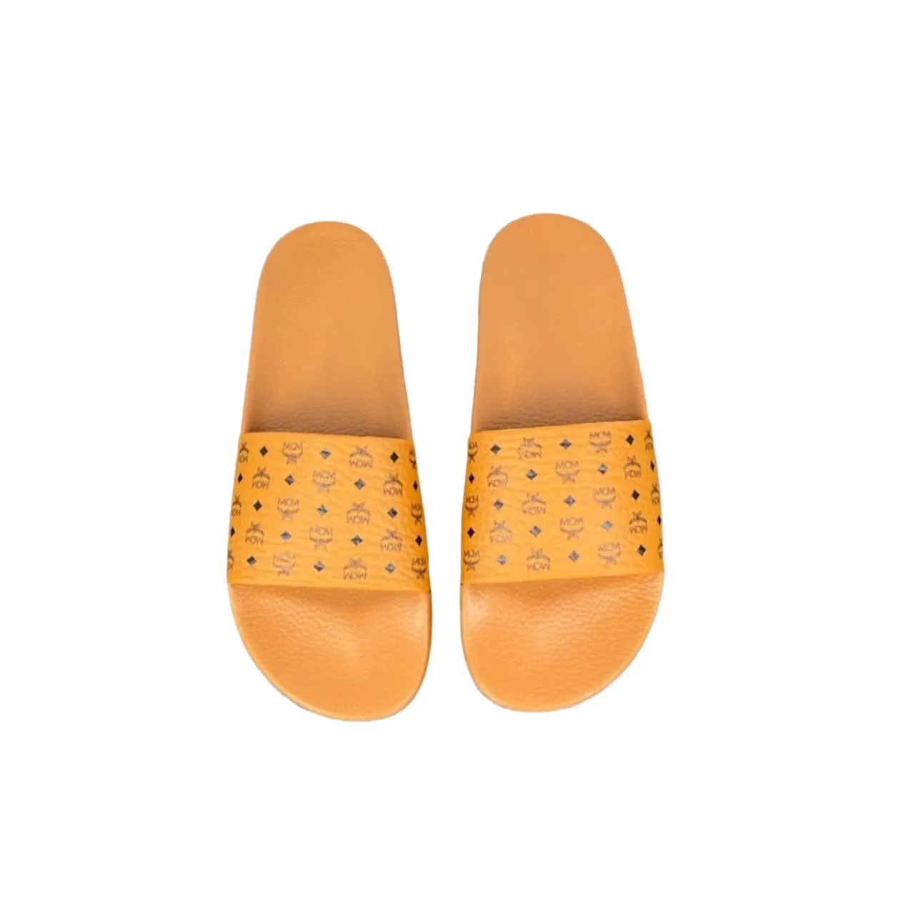 MCM Mens Cognac Visetos Rubber Slides