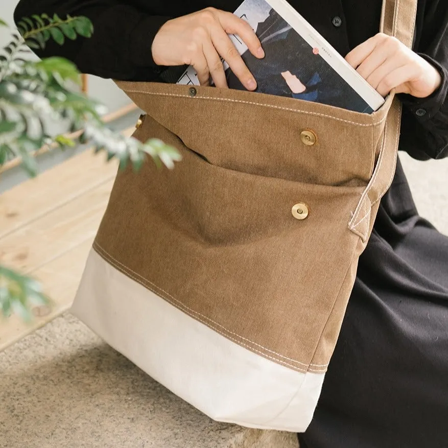 Mens Khaki Canvas Large Stachel Messenger Bags Canvas Side Bag Canvas Shoulder Bag for Women
