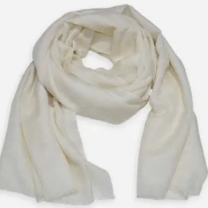Men's Lightweight Ivory Cashmere Shawl