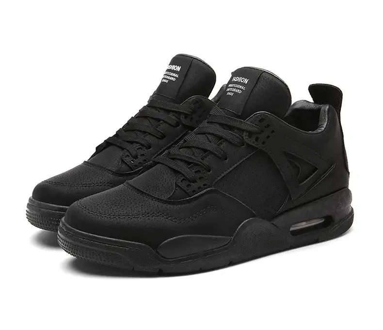 Men's Retro Leather Mid-Top Casual Running Shoes