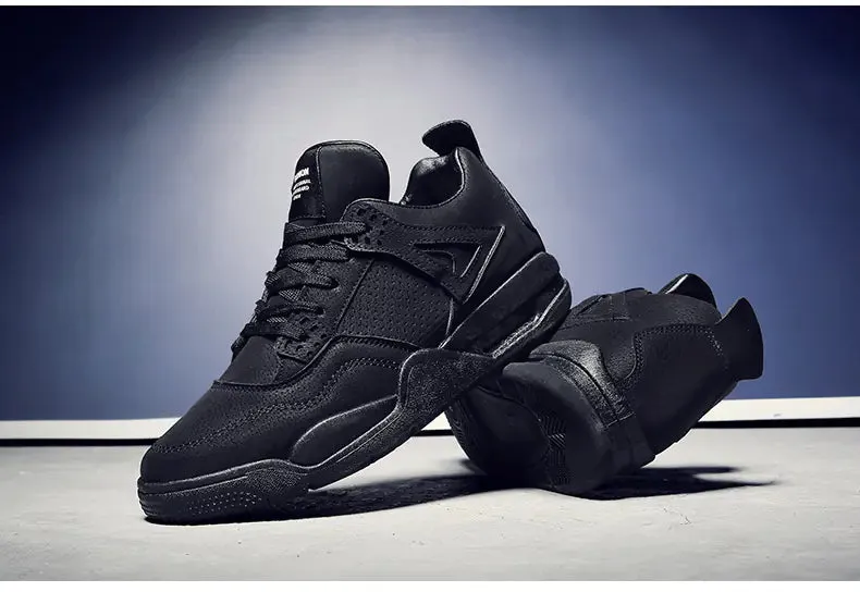 Men's Retro Leather Mid-Top Casual Running Shoes