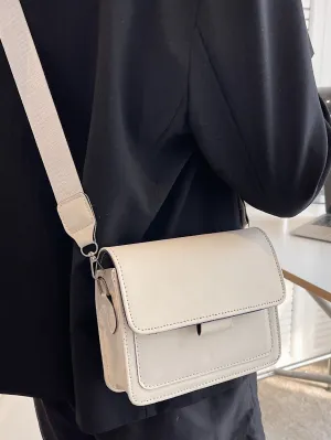 Mini Minimalist Flap Square Bag - Beige