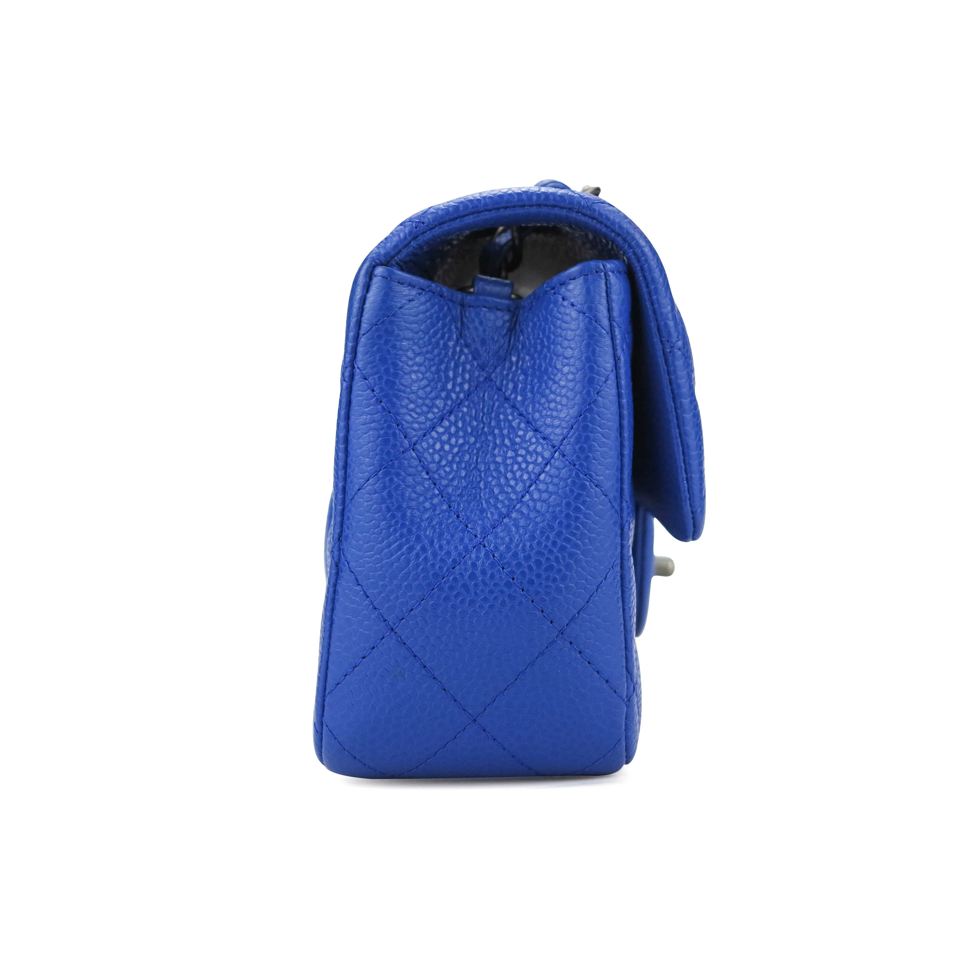 Mini Rectangular Flap Bag in 16C Blue Roi Caviar