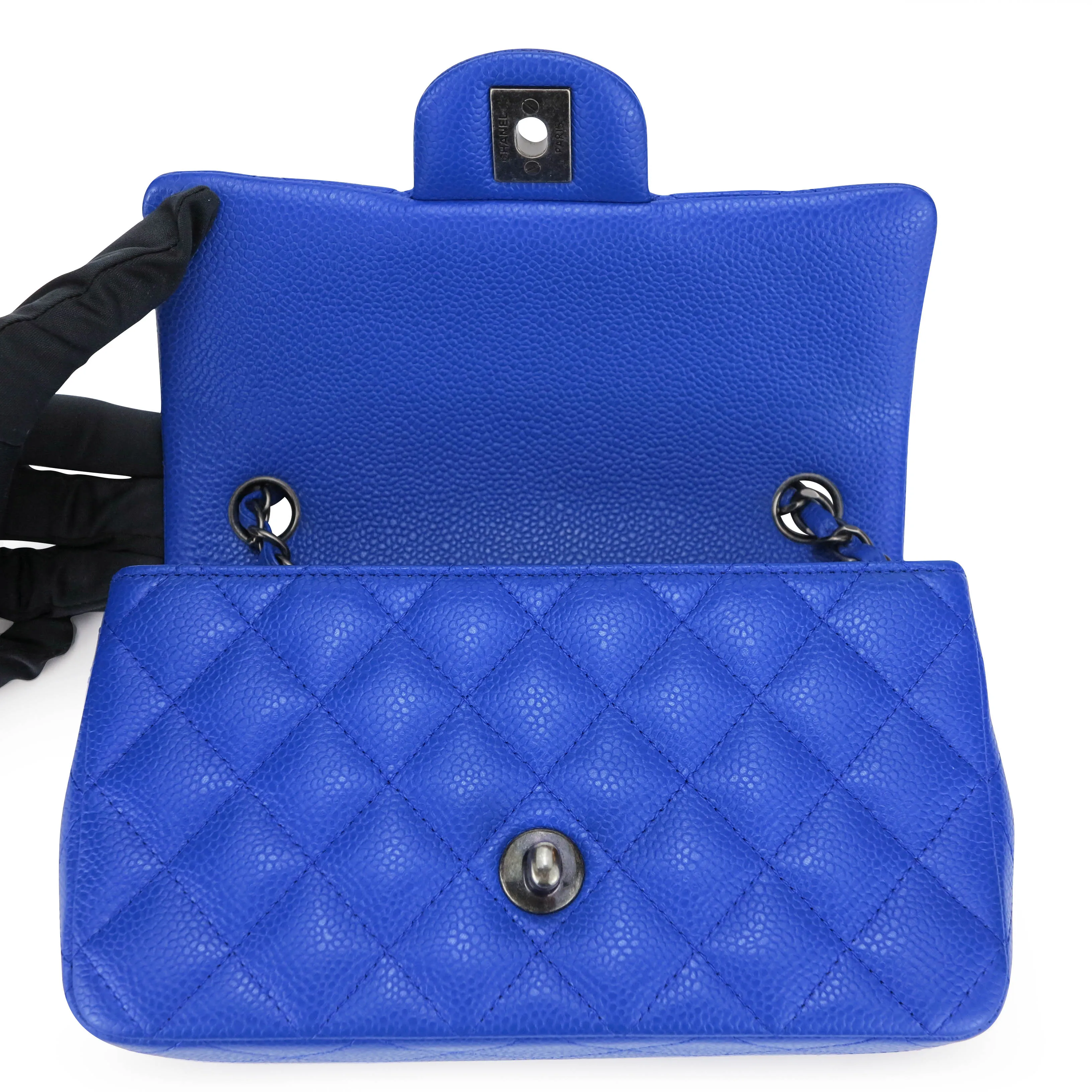 Mini Rectangular Flap Bag in 16C Blue Roi Caviar