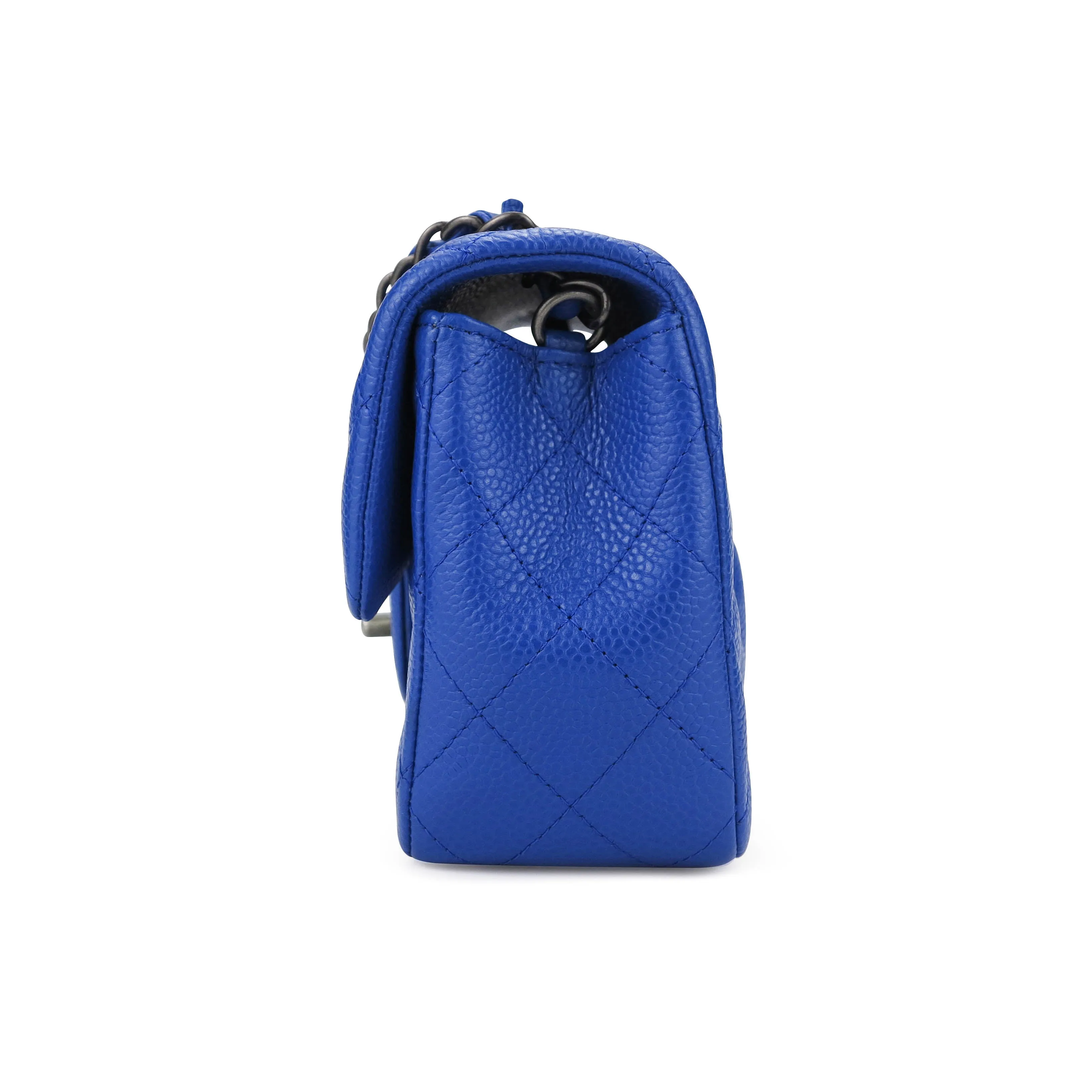 Mini Rectangular Flap Bag in 16C Blue Roi Caviar