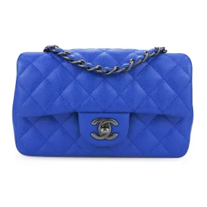 Mini Rectangular Flap Bag in 16C Blue Roi Caviar