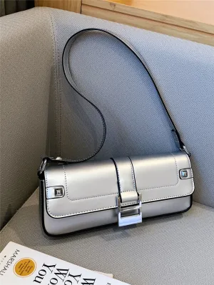 Minimalist Baguette Bag - Silver