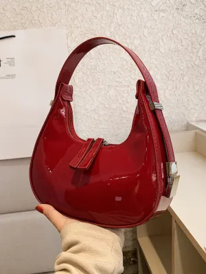 Minimalist Hobo Bag - Burgundy