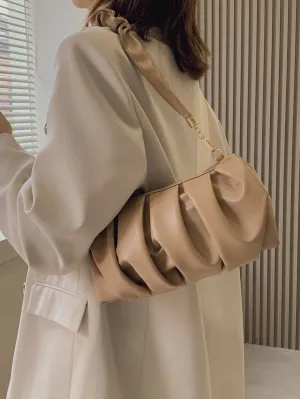 Minimalist Ruched Bag - Khaki